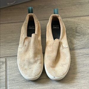Toms Tan Suede Slip-On Flats